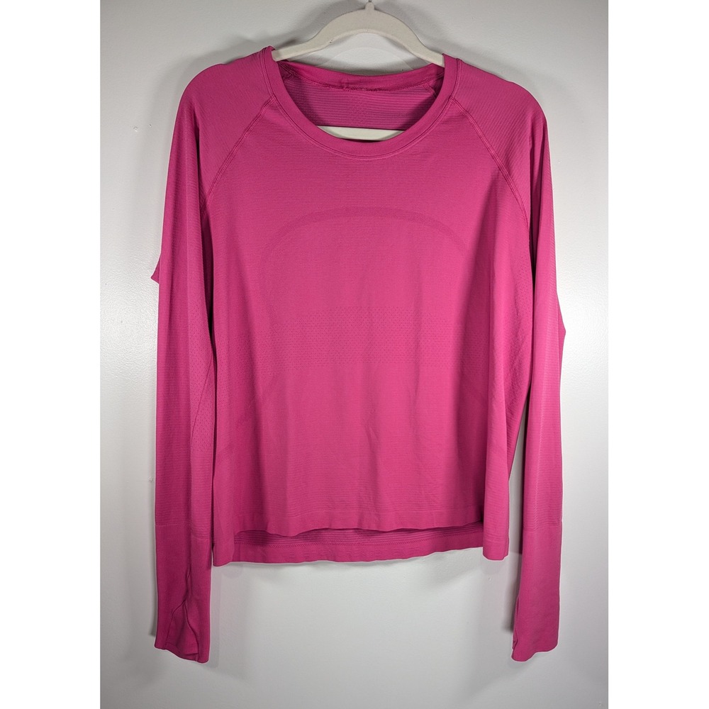 Lululemon Swiftly Tech Long Sleeve 2.0 Pink Running Shirt Size 14